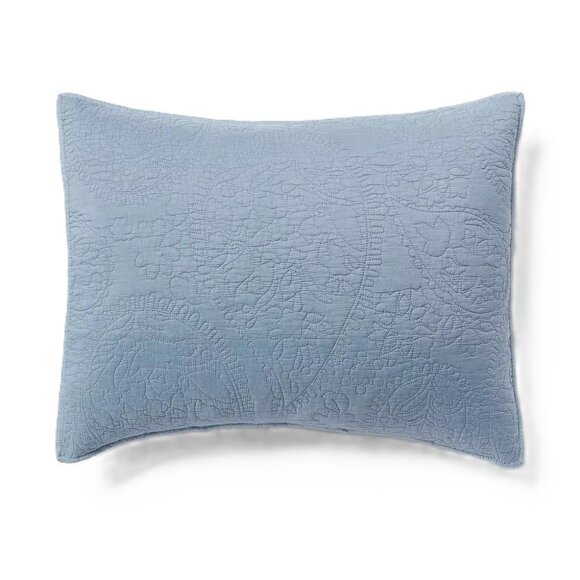 Threshold Sky Light Blue Paisley Stitch Standard Size Pillow Sham 20" x 26" - Picture 1 of 7